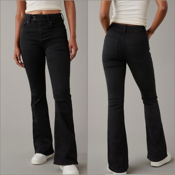 American Eagle Outfitters Denim - American Eagle Super High Rise Black Flare Jeans sz 14 Regular NWT
